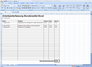 Stundenzettel Vorlagen Fur Excel Word Pdf